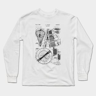 Skydiving Parachute Design Patent Print Long Sleeve T-Shirt